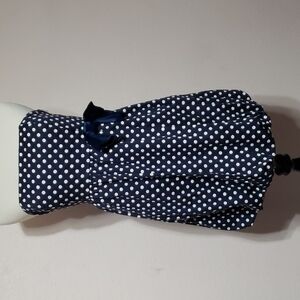Papaya Strapless Blue and White Polka-dot Dress Size L